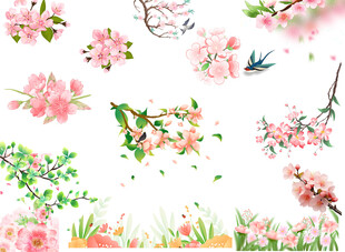 春季桃花素材