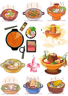 麻辣火锅食材插图元素大合集