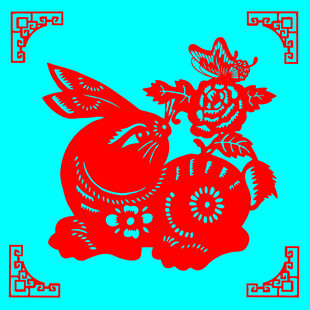 兔子剪纸