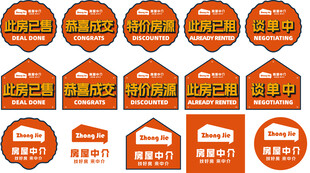 房产中介朋友圈logo标签贴纸