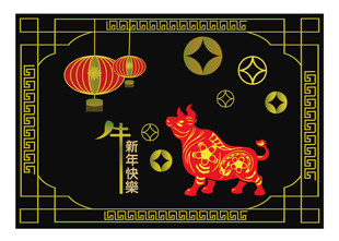 牛年喜庆春节元素