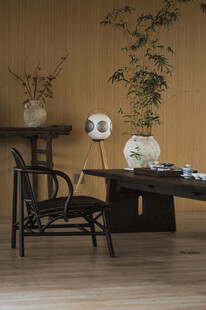 中式雅致书房桌椅茶具摆件