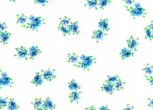 蓝绿花卉图案无缝背景