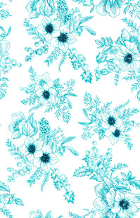 蓝白花卉图案背景纹理