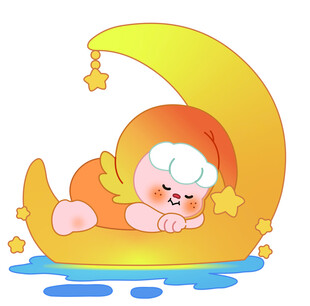 睡在月牙上的可爱宝宝