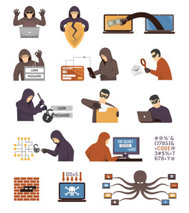 网络钓小偷插画
