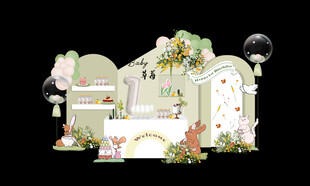 小动物绿色生日宴
