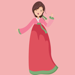 身着传统韩服的美丽女子