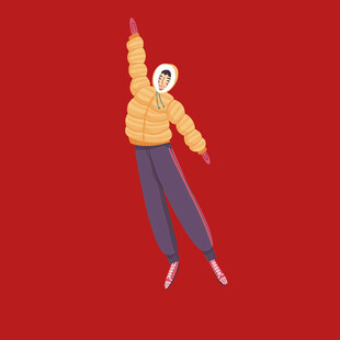 跳跃的活力女孩