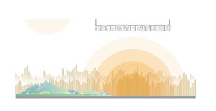 城市日出天际线景观图