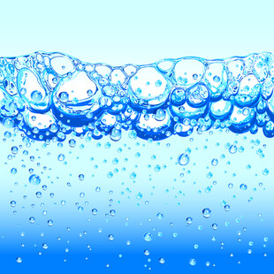 蓝色水底气泡梦幻场景