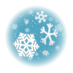 蓝色背景上的精美雪花图案