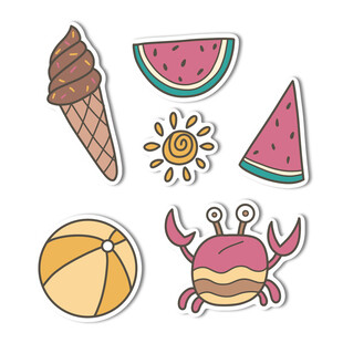 夏日清凉元素插画