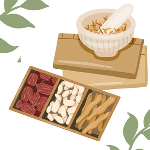 传统中药材组合展示