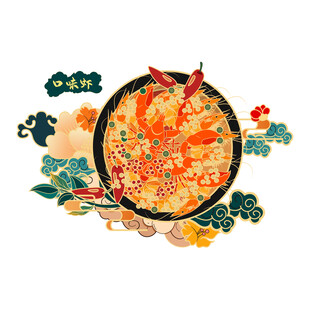 口味虾插画