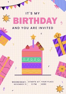 生日派对邀请卡