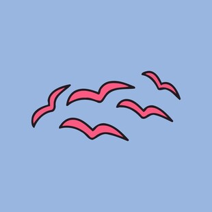 飞翔的粉色鸟儿