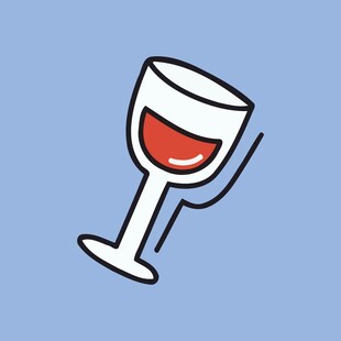 倾斜的红酒杯