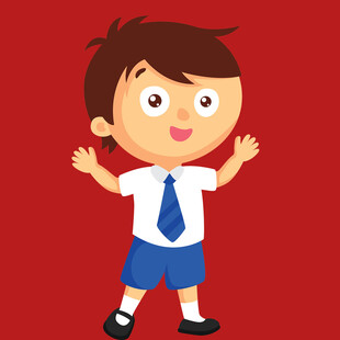 穿校服的开心小男孩