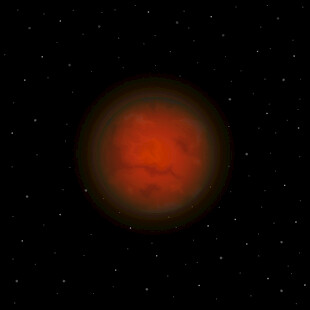 红色星球在星空中闪耀