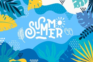 夏日风情插画