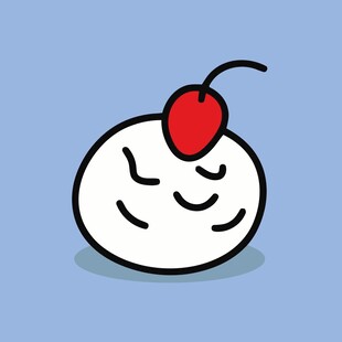 带樱桃的可爱卡通小甜点