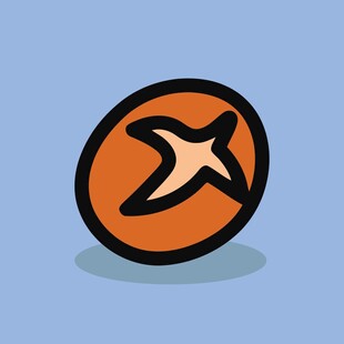 橙色圆形飞机图标