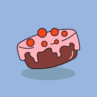 卡通风格美味草莓蛋糕