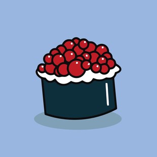 卡通浆果蛋糕插画