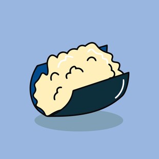 一碗蓬松米饭插画