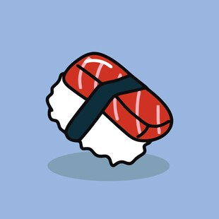 卡通风格美味寿司插画