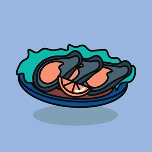 一盘美味海鲜虾
