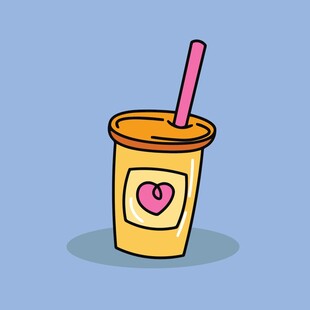 可爱爱心图案饮料杯