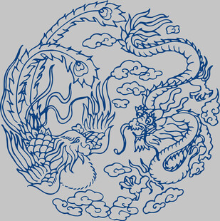 传统双龙戏珠图案设计