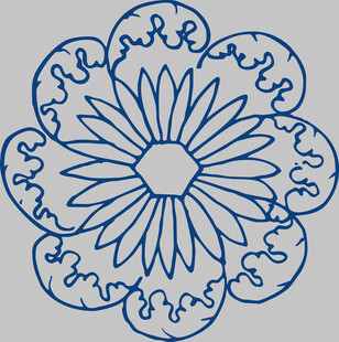 蓝色花卉图案装饰纹样