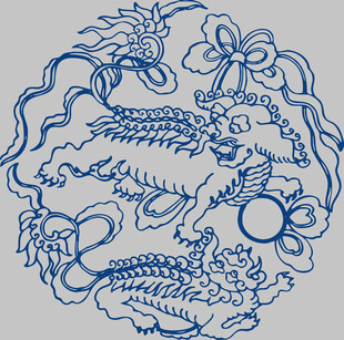 传统中式双龙戏珠图案