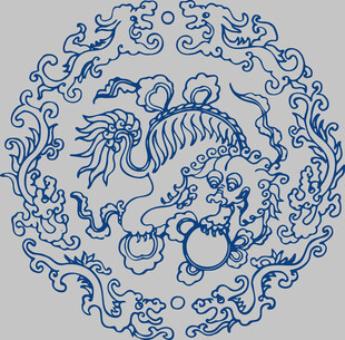 中式传统龙纹圆形图案