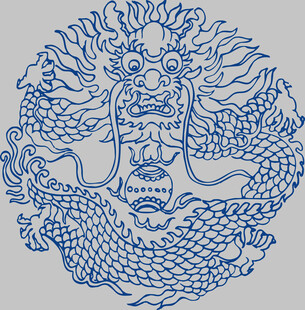 传统双龙戏珠图案