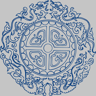 传统中式圆形花纹图案