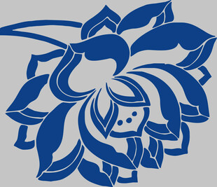 蓝色花卉图案设计
