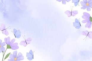 梦幻淡紫色花卉水彩背景