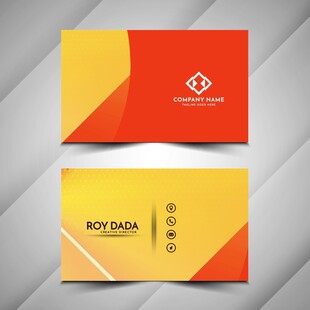 橙黄渐变创意名片设计