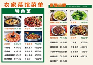 农家菜馆家常小炒菜单