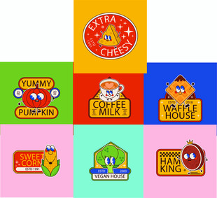 趣味卡通形象贴纸LOGO标志