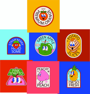 趣味卡通形象贴纸LOGO标志 