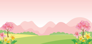 春日烂漫花海背景