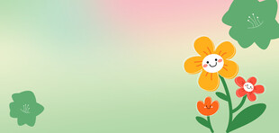 清新花卉插画背景图