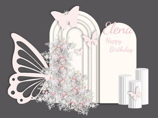 白粉色 蝴蝶 求婚 生日 布置