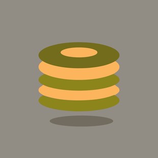 堆叠的彩色圆环图标