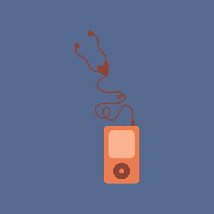 橙色复古风MP3播放器